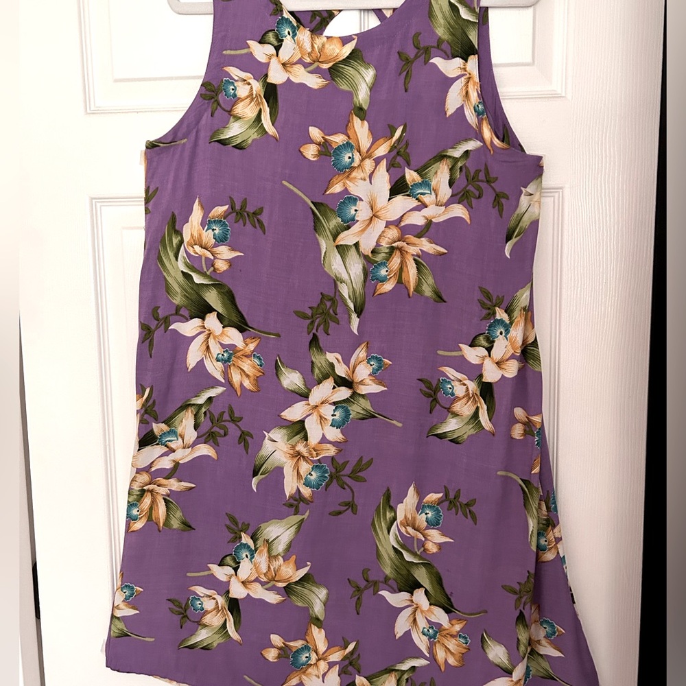 Floral Purple Sleeveless Dress